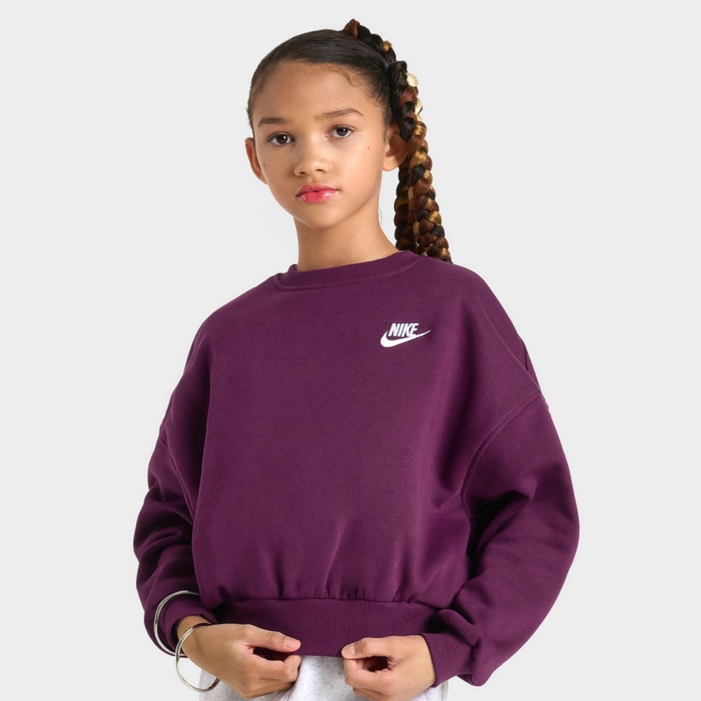 Girls' Big Kids' Nike Sportswear Club Fleece Boxy Crewneck Sweatshirt